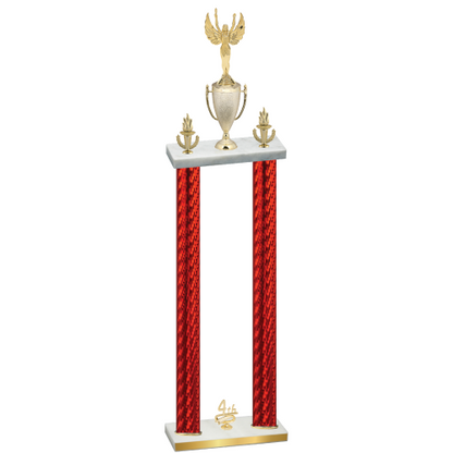Double Red Carbon Fiber Fourth Place Victory Trophy