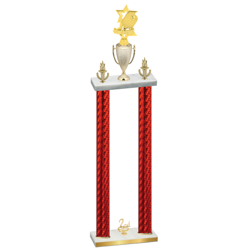 Double Red Carbon Fiber Second Place Pickleball Trophy
