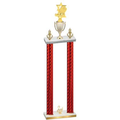 Double Red Carbon Fiber Second Place Pickleball Trophy