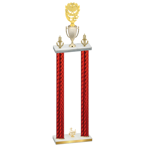 Double Red Carbon Fiber Third Place Pickleball Trophy
