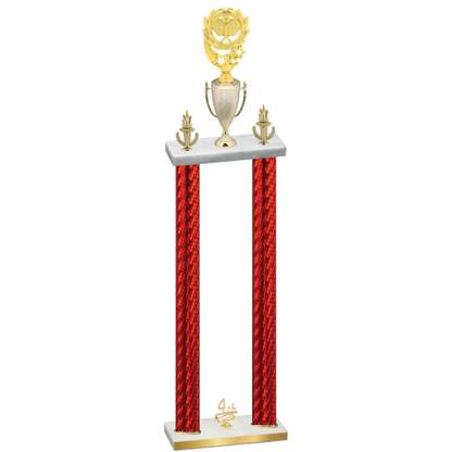 Double Red Carbon Fiber Fourth Place Pickleball Trophy