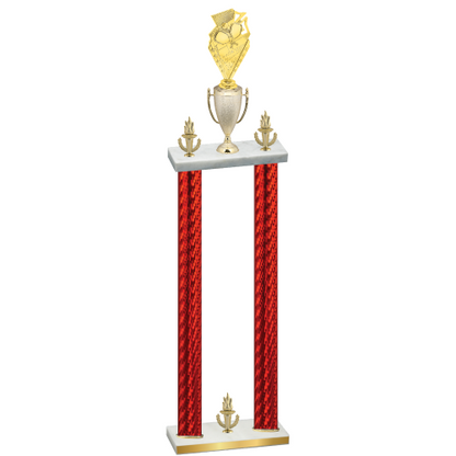 Double Red Carbon Fiber Victory Pickleball Trophy