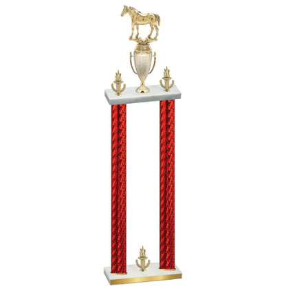 Double Red Carbon Fiber Victory Horses Trophy
