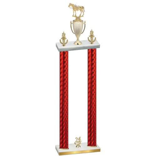 Double Red Carbon Fiber Year Horses Trophy