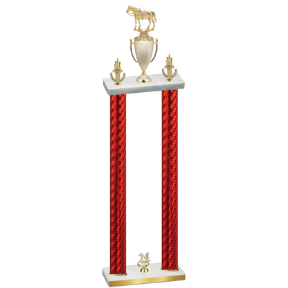 Double Red Carbon Fiber Year Horses Trophy