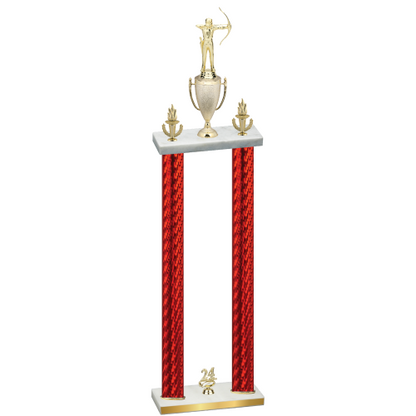 Double Red Carbon Fiber Year Archery Trophy