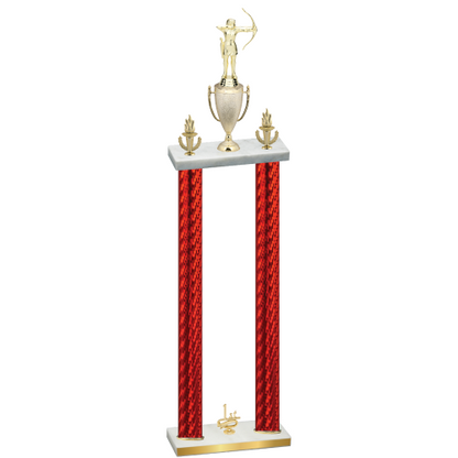Double Red Carbon Fiber First Place Archery Trophy