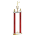 Double Red Carbon Fiber Third Place Archery Trophy