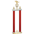 Double Red Carbon Fiber Fourth Place Fishing Trophy