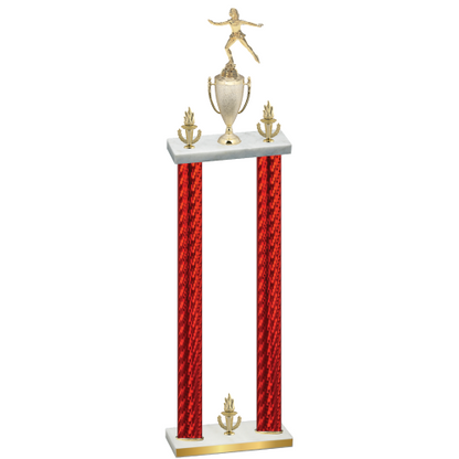 Double Red Carbon Fiber Victory Skater Trophy