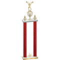 Double Red Carbon Fiber Second Place Weights Trophy