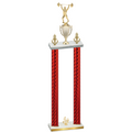 Double Red Carbon Fiber Fourth Place Weights Trophy