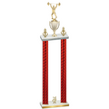 Double Red Carbon Fiber Year Weights Trophy