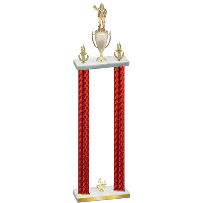 Double Red Carbon Fiber Fourth Place Holiday Trophy