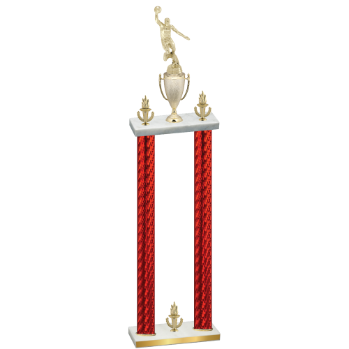 Double Red Carbon Fiber Victory Basketball Trophy