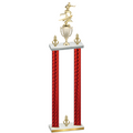 Double Red Carbon Fiber Victory Flag Football Trophy
