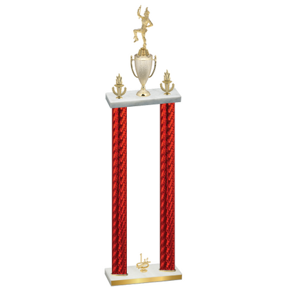 Double Red Carbon Fiber First Place Majorette Trophy