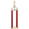 Double Red Carbon Fiber Fourth Place Majorette Trophy