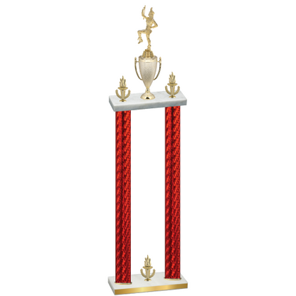 Double Red Carbon Fiber Victory Majorette Trophy