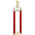 Double Red Carbon Fiber Third Place Fishing Trophy