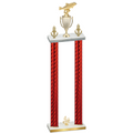 Double Red Carbon Fiber Fourth Place Fishing Trophy