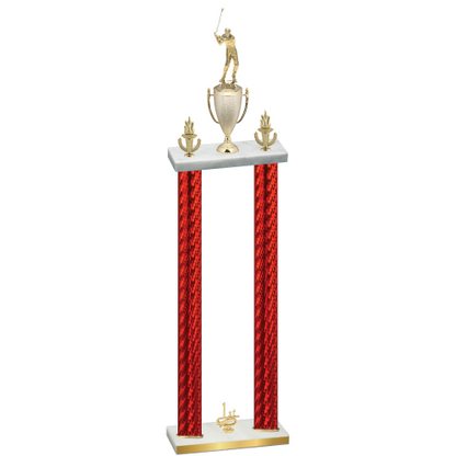 Double Red Carbon Fiber First Place Golf Trophy
