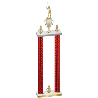Double Red Carbon Fiber Victory Golf Trophy