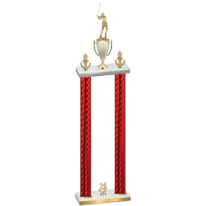 Double Red Carbon Fiber Year Golf Trophy
