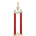 Double Red Carbon Fiber Fourth Place Golf Trophy