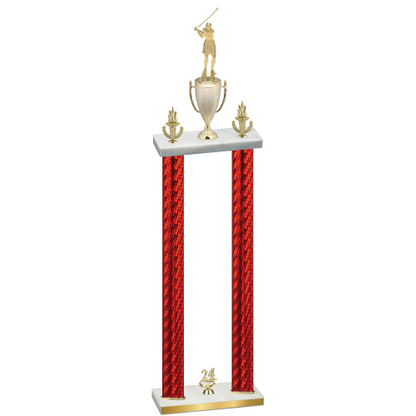 Double Red Carbon Fiber Year Golf Trophy