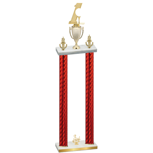 Double Red Carbon Fiber Third Place Golf Trophy