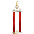Double Red Carbon Fiber Fourth Place Golf Trophy