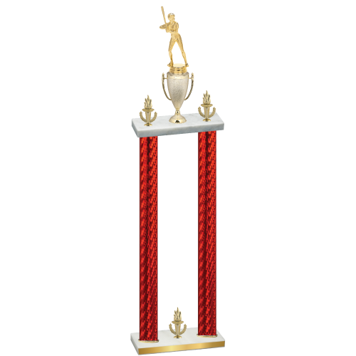 Double Red Carbon Fiber Victory Softball Trophy