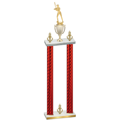 Double Red Carbon Fiber Victory Softball Trophy