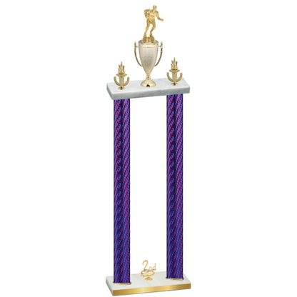 Double Purple Carbon Fiber Second Place Rugby Trophy