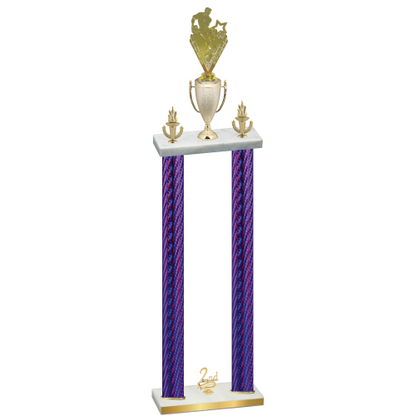 Double Purple Carbon Fiber Second Place Rugby Trophy