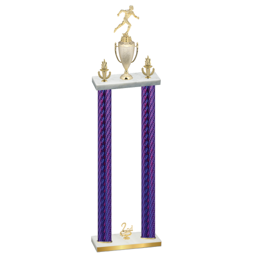 Double Purple Carbon Fiber Second Place Running Trophy