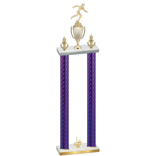 Double Purple Carbon Fiber First Place Running Trophy