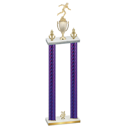 Double Purple Carbon Fiber Year Running Trophy
