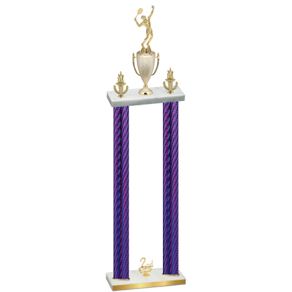 Double Purple Carbon Fiber Second Place Tennis Trophy
