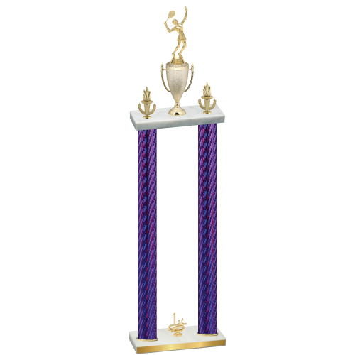 Double Purple Carbon Fiber First Place Tennis Trophy
