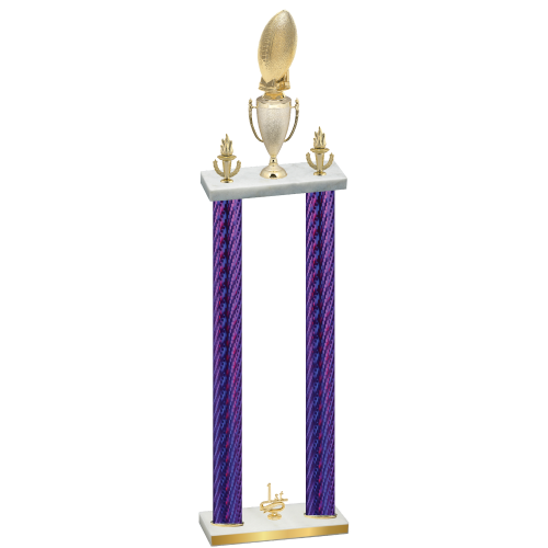 Double Purple Carbon Fiber First Place Football Trophy