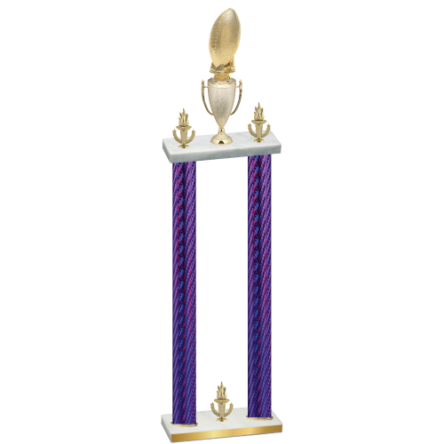 Double Purple Carbon Fiber Victory Football Trophy