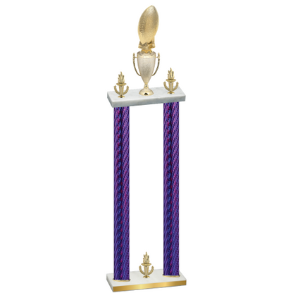 Double Purple Carbon Fiber Victory Football Trophy