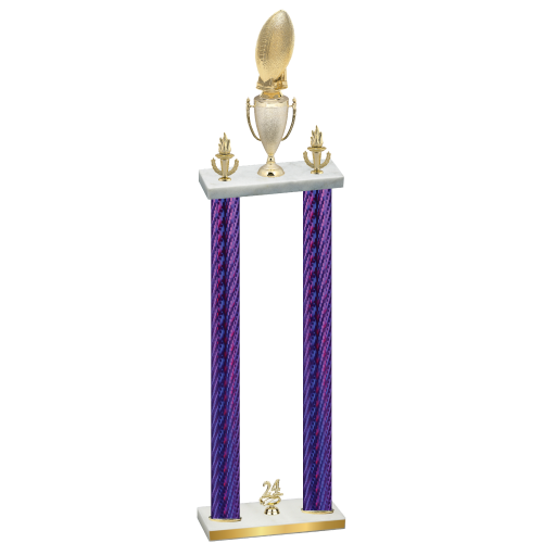 Double Purple Carbon Fiber Year Football Trophy