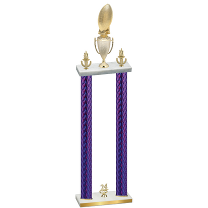 Double Purple Carbon Fiber Year Football Trophy