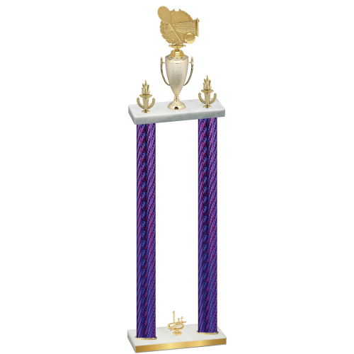 Double Purple Carbon Fiber First Place Tennis Trophy