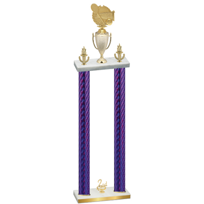 Double Purple Carbon Fiber Second Place Tennis Trophy