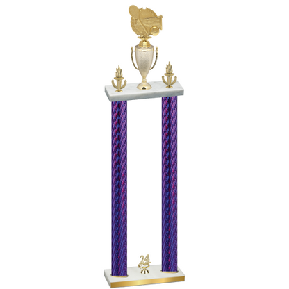 Double Purple Carbon Fiber Year Tennis Trophy