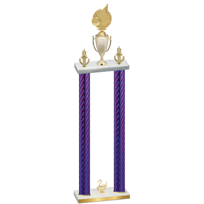Double Purple Carbon Fiber Second Place Volleyball Trophy